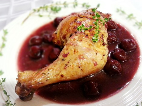 Odessa style chicken in cherry sauce